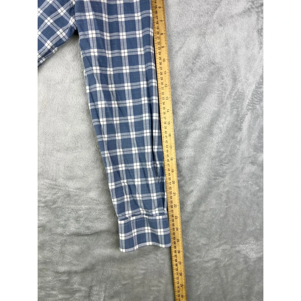 UNTUCKit Men's Large Carmenet Blue White‎ Plaid Button Down Shirt  Long Sleeve